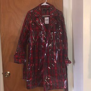 Red Vinyl Trench Coat